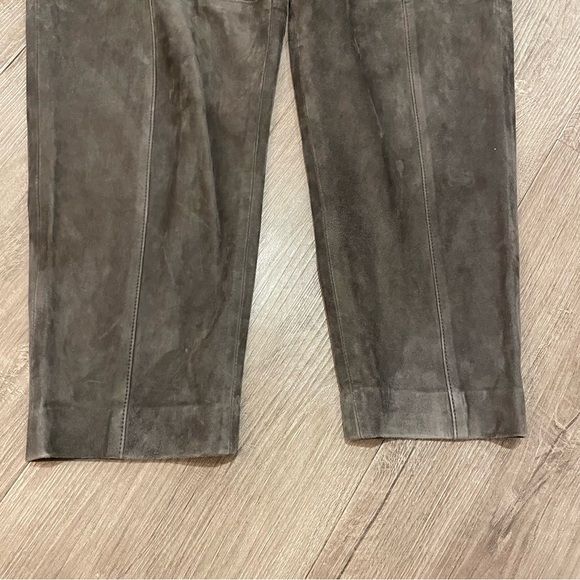 Ralph Lauren Lamb Suede Leather Pants in Sage Green - Picture 3 of 7